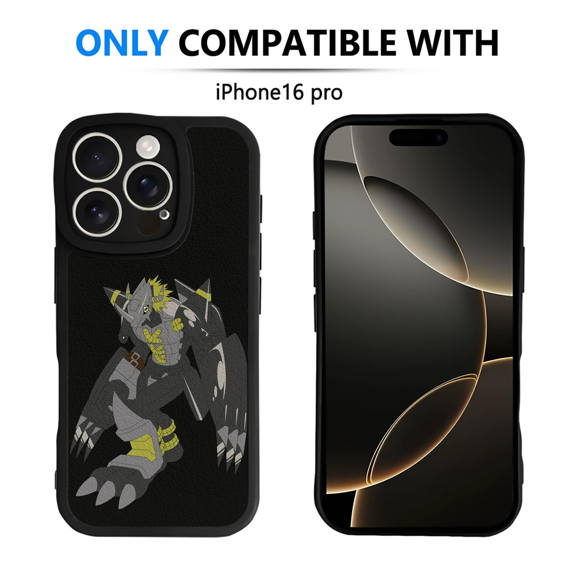（画像用） Digimon デジタルモンスター/デジモン 【iPhone 16シリーズ対応】シリコンスマホケース（レザー調） 材質：シリコン